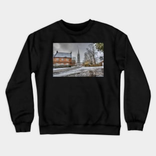 St James' Church, Louth, UK, Snow Scene Crewneck Sweatshirt